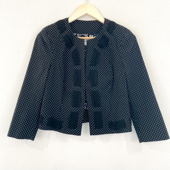 Cabi Cropped Blazer Jacket sz 4 Minimalist Contemporary Rockabilly 3/4 Sleeve - Picture 1 of 9
